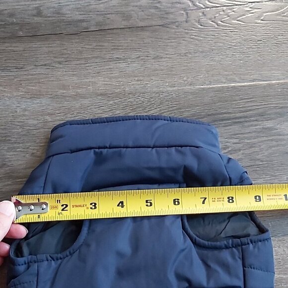 Lovelonglong Dark Blue Zip-Up Double Ring Puffer Dog Coat/Jacket - Size Small - Picture 3 of 6